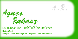 agnes rakasz business card